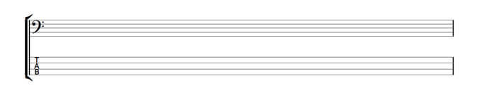 Bassschlüssel und Tab