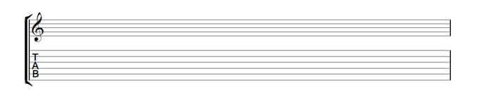 Gitarrennoten und Tab